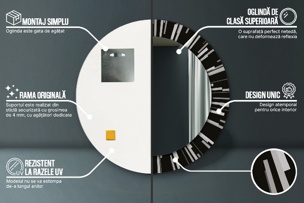 Round wall mirror design Radiant composition