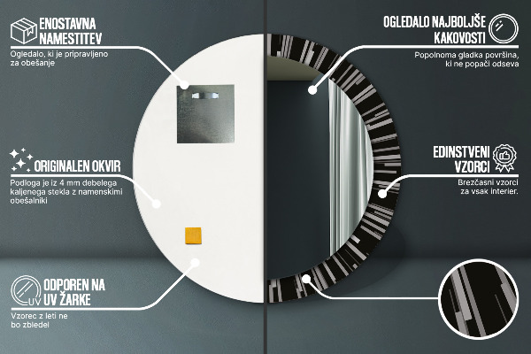 Round wall mirror design Radiant composition