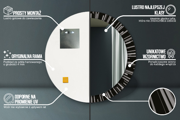 Round wall mirror design Radiant composition