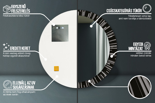 Round wall mirror design Radiant composition