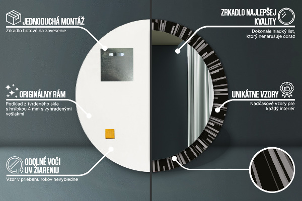 Round wall mirror design Radiant composition
