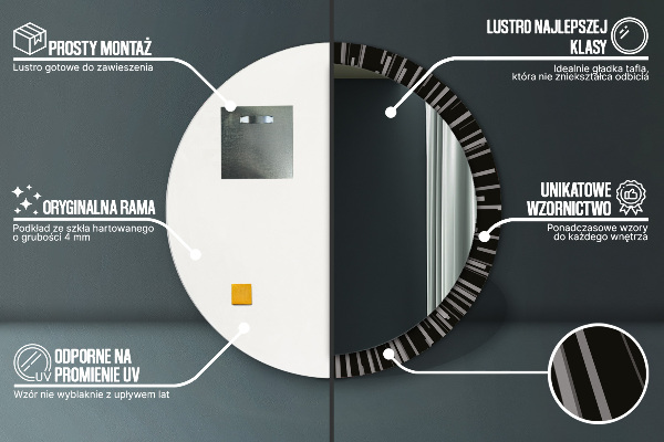 Round wall mirror design Radiant composition