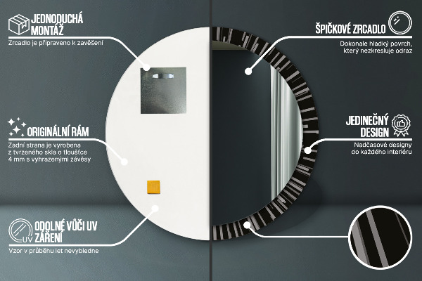 Round wall mirror design Radiant composition