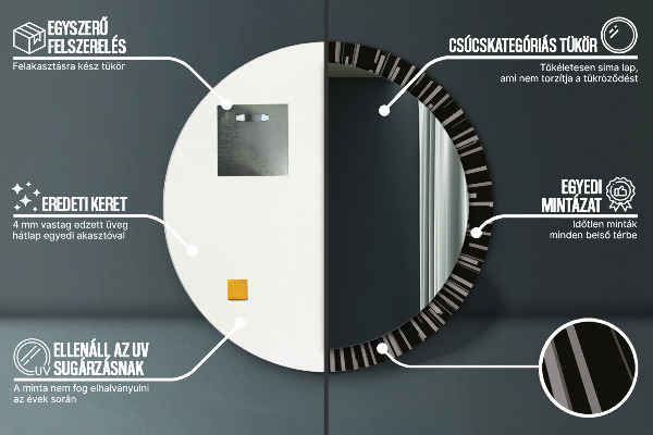 Round wall mirror design Radiant composition