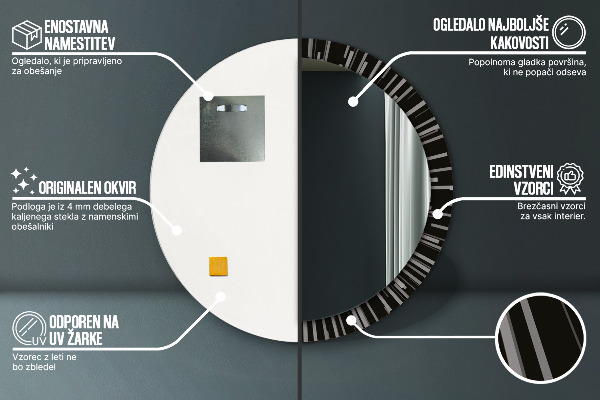 Round wall mirror design Radiant composition