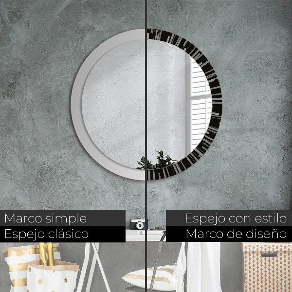 Round wall mirror design Radiant composition