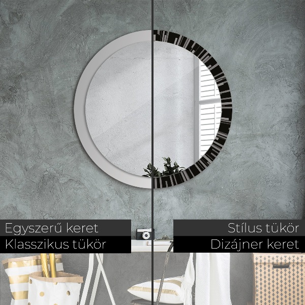 Round wall mirror design Radiant composition