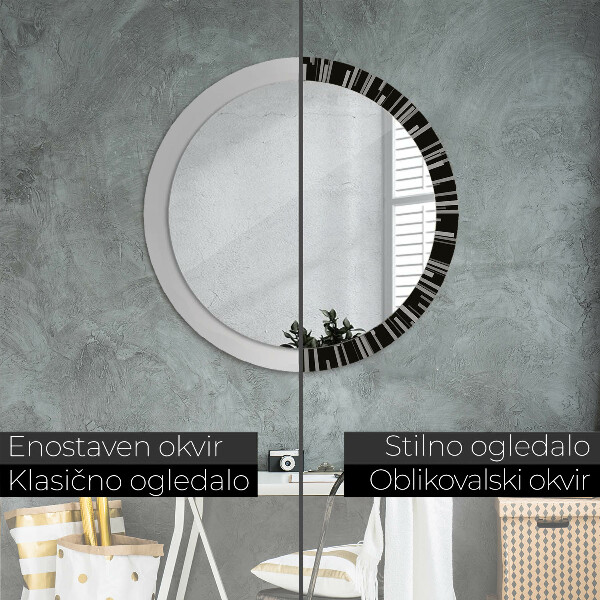 Round wall mirror design Radiant composition