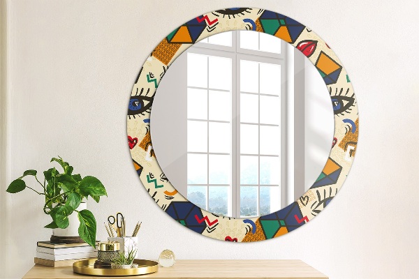 Round wall mirror design Pop art style
