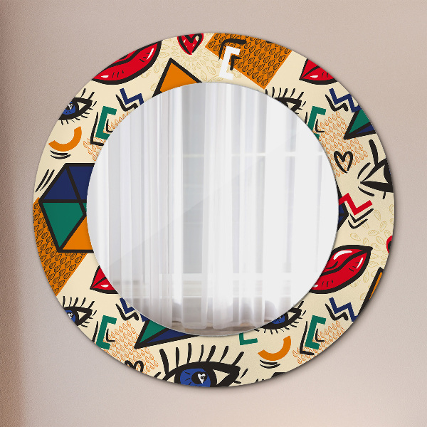 Round wall mirror design Pop art style