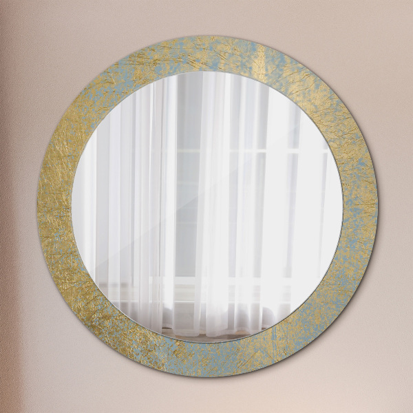 Round wall mirror design Gold foil texture
