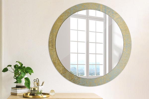Round wall mirror design Gold foil texture