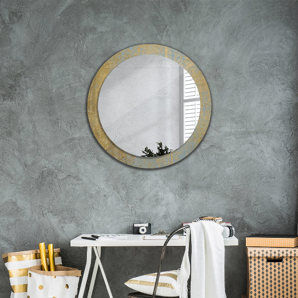 Round wall mirror design Gold foil texture