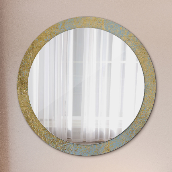 Round wall mirror design Gold foil texture