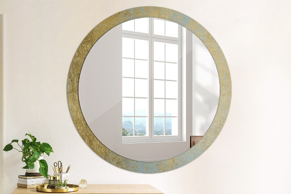 Round wall mirror design Gold foil texture