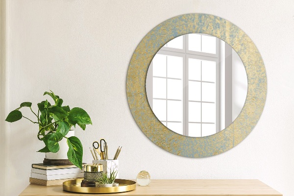 Round wall mirror design Gold foil texture