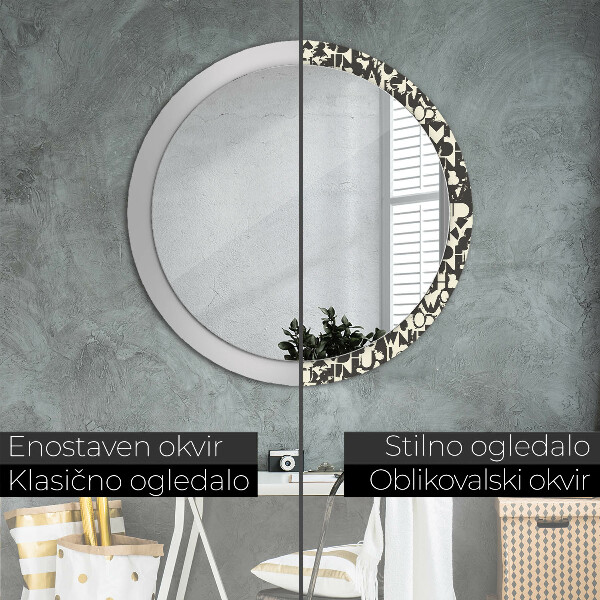 Circle decorative mirror Abstract typography