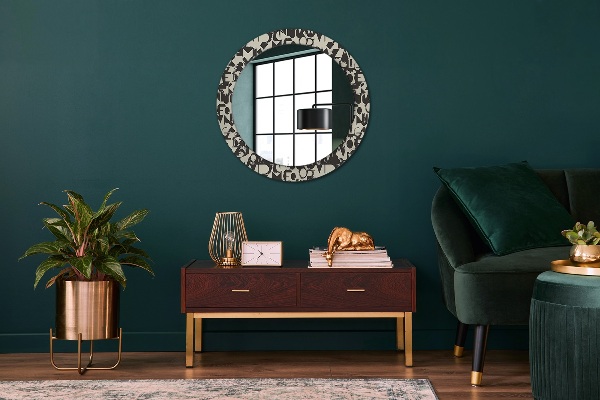 Circle decorative mirror Abstract typography