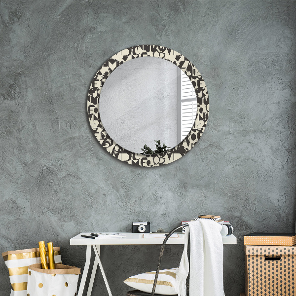 Circle decorative mirror Abstract typography