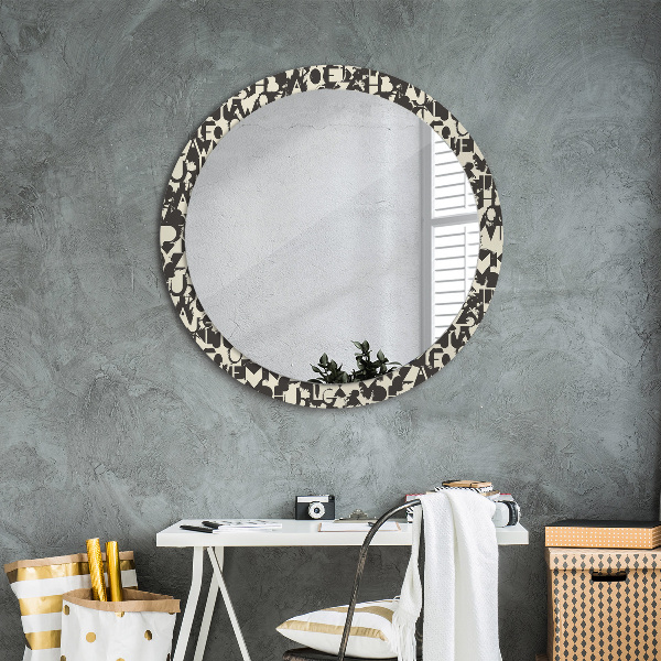 Circle decorative mirror Abstract typography