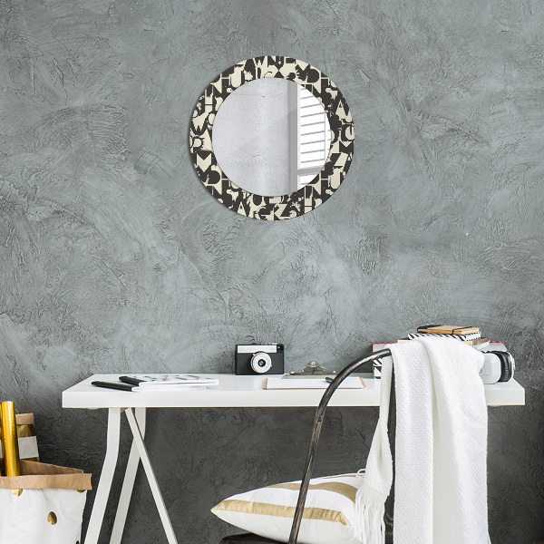 Circle decorative mirror Abstract typography