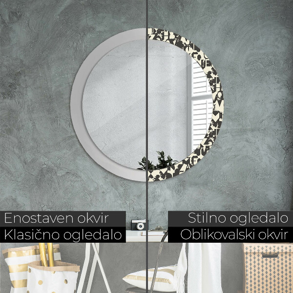 Circle decorative mirror Abstract typography