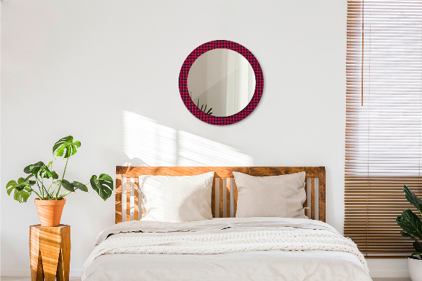Round printed mirror Red grille