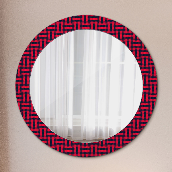 Round printed mirror Red grille
