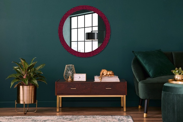 Round printed mirror Red grille