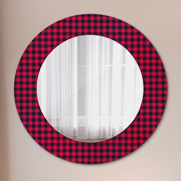 Round printed mirror Red grille