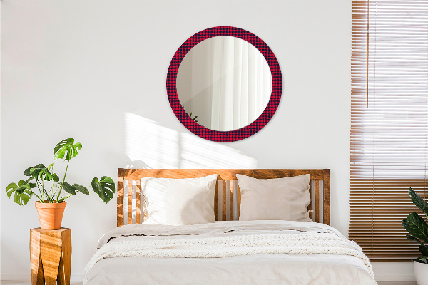 Round printed mirror Red grille