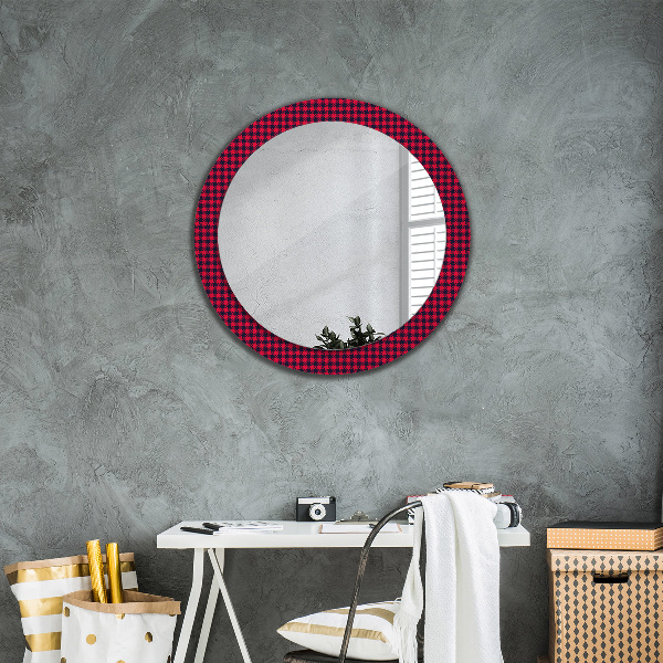 Round printed mirror Red grille