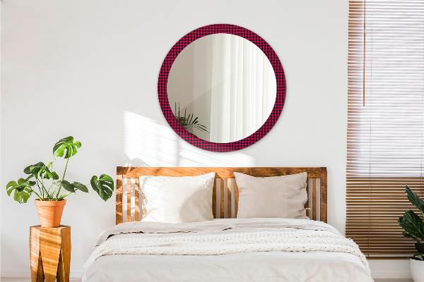 Round printed mirror Red grille