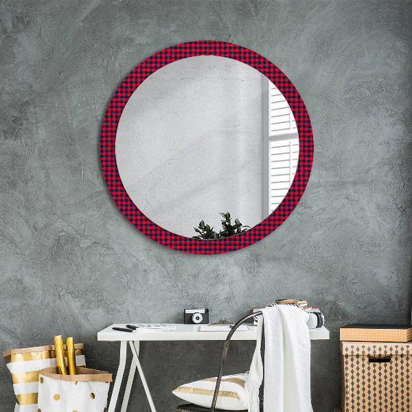 Round printed mirror Red grille