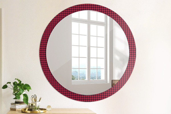 Round printed mirror Red grille