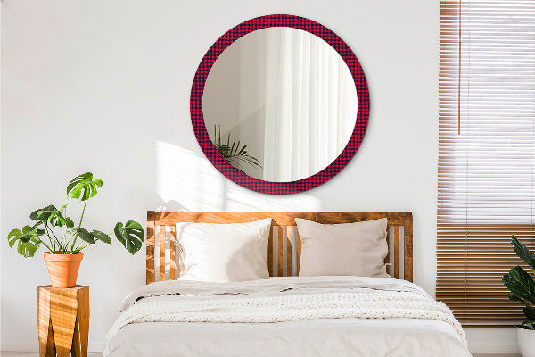 Round printed mirror Red grille