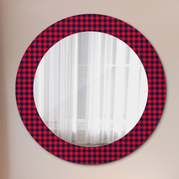 Round printed mirror Red grille