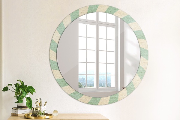 Round printed mirror Retro pastel pattern