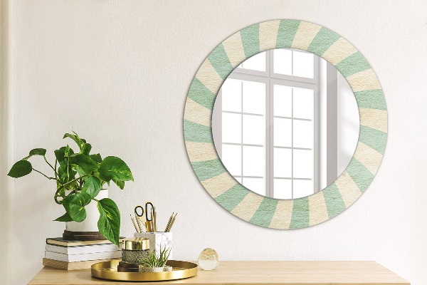 Round printed mirror Retro pastel pattern