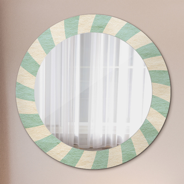 Round printed mirror Retro pastel pattern
