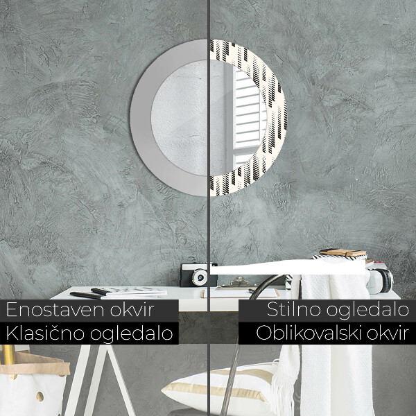 Round decorative mirror Striped pattern