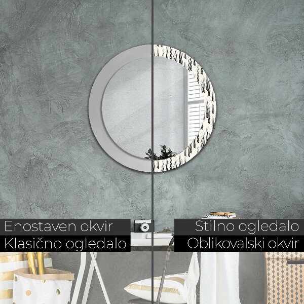 Round decorative mirror Striped pattern