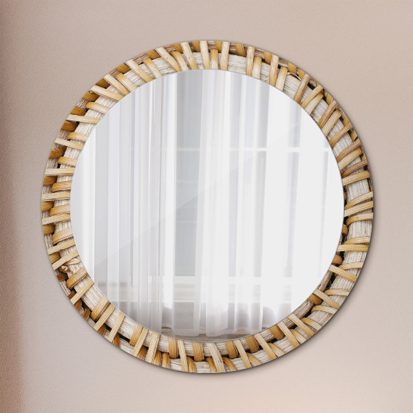 Circle decorative mirror Natural braid