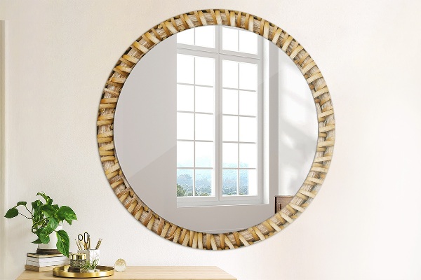 Circle decorative mirror Natural braid
