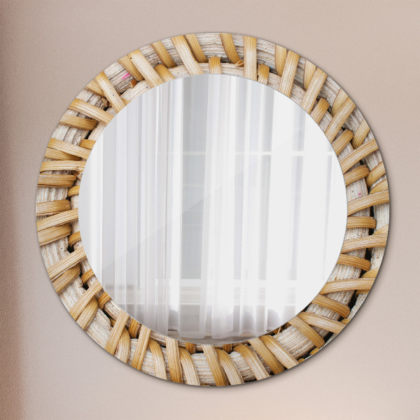 Circle decorative mirror Natural braid