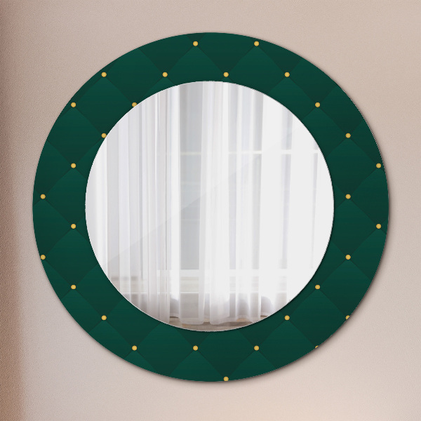 Round mirror frame with print Green luxury template