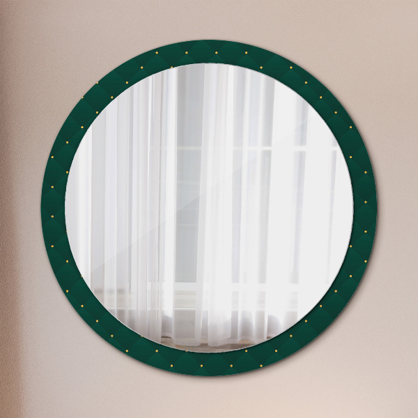Round mirror frame with print Green luxury template