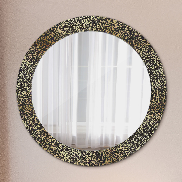 Round wall mirror design Golden ornaments