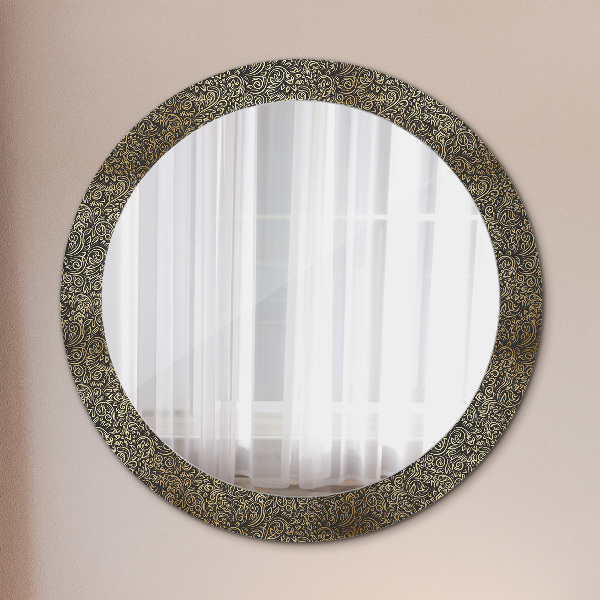 Round wall mirror design Golden ornaments