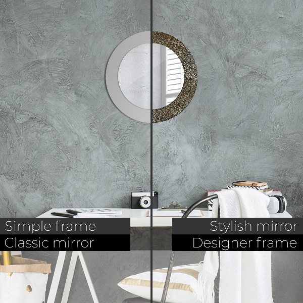 Round wall mirror design Golden ornaments